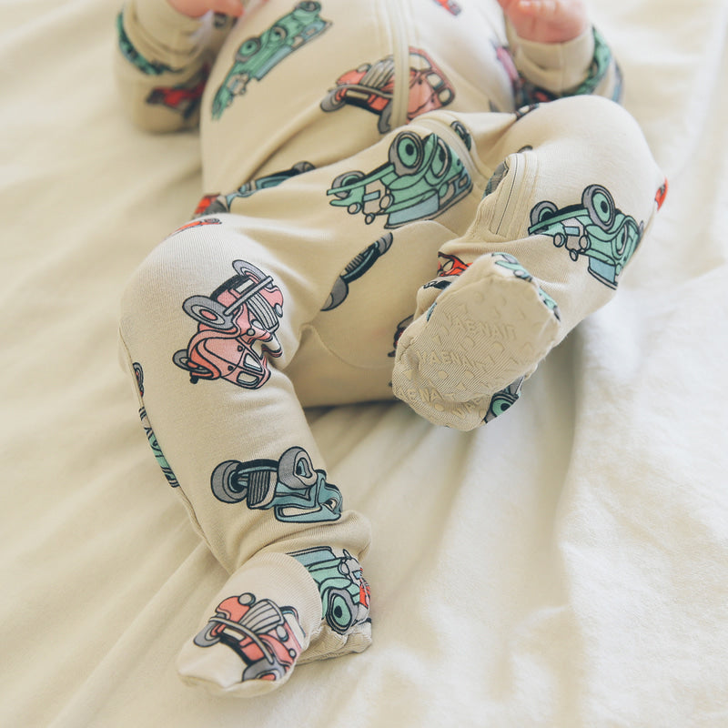 Retro Car Modal Footed Pajama