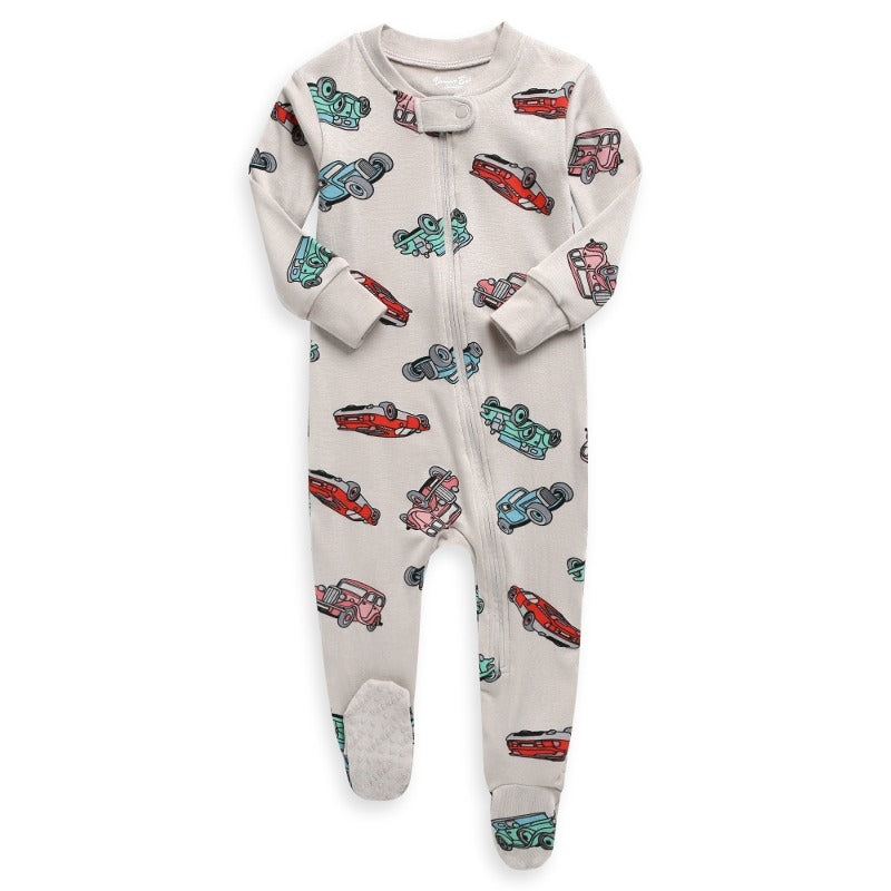 Retro Car Modal Footed Pajama