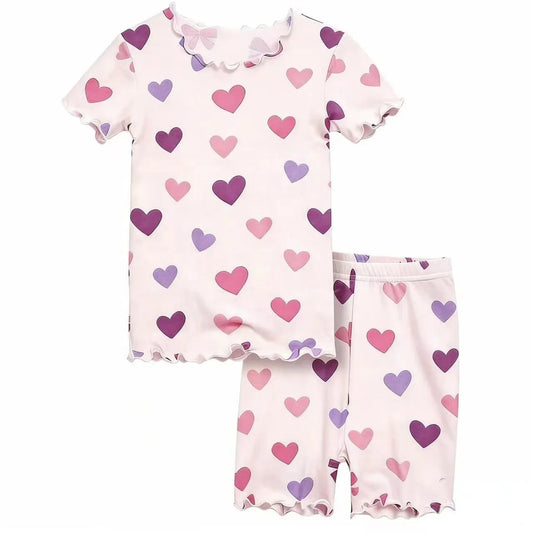 TomatoMaster Cute Pattern Bamboo Girls Short Sleeve Set, wholesale