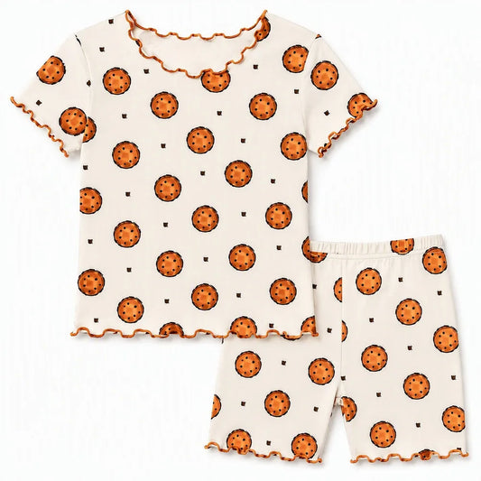 TomatoMaster Cookie Print Bamboo Girls Summer Set, wholesale