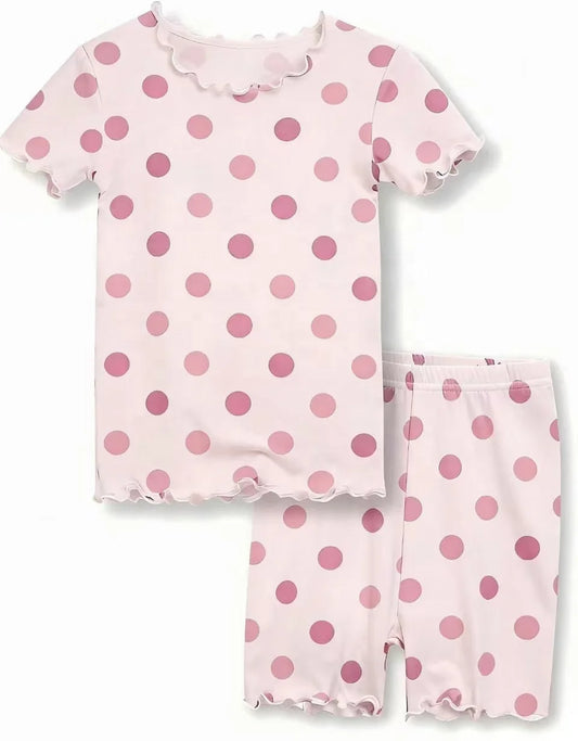 TomatoMaster Dot Print Bamboo Short Sleeve Baby Set, wholesale