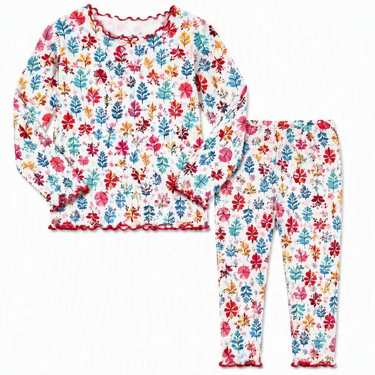 TomatoMaster Floral Bamboo Girls Long Sleeve Set, wholesale