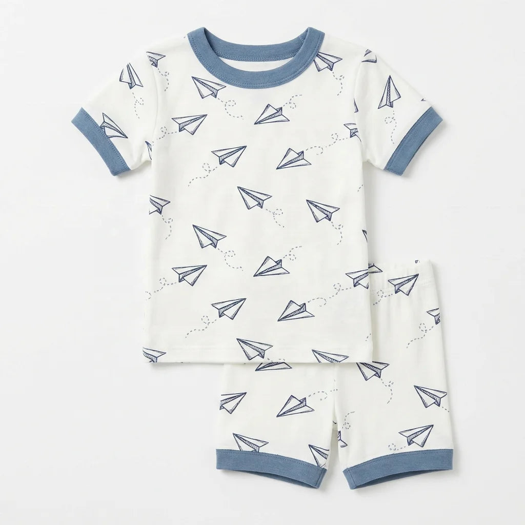 TomatoMaster Simple Cotton Short Sleeve Loungewear Set, wholesale