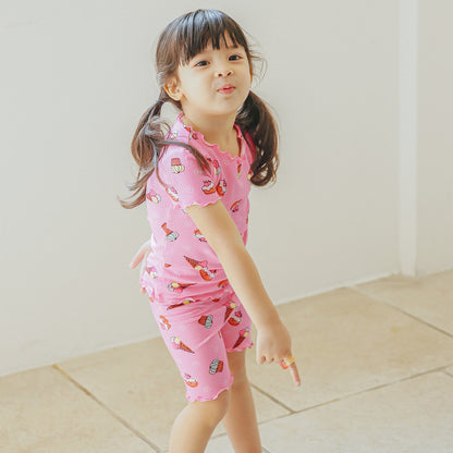Short sleeve shirring ice cream